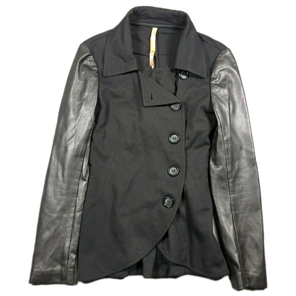 Bailey 44 Jackets & Blazers - Bailey‎ 44 Jacket Wrap Motorcycle Black 5-Button Faux Leather Women XS